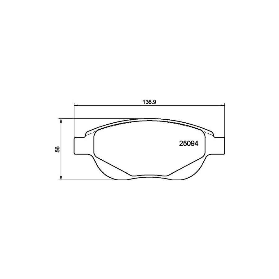Hella 8DB 355 015 381 Brake Pad Set Not Prepared For Wear Indicator