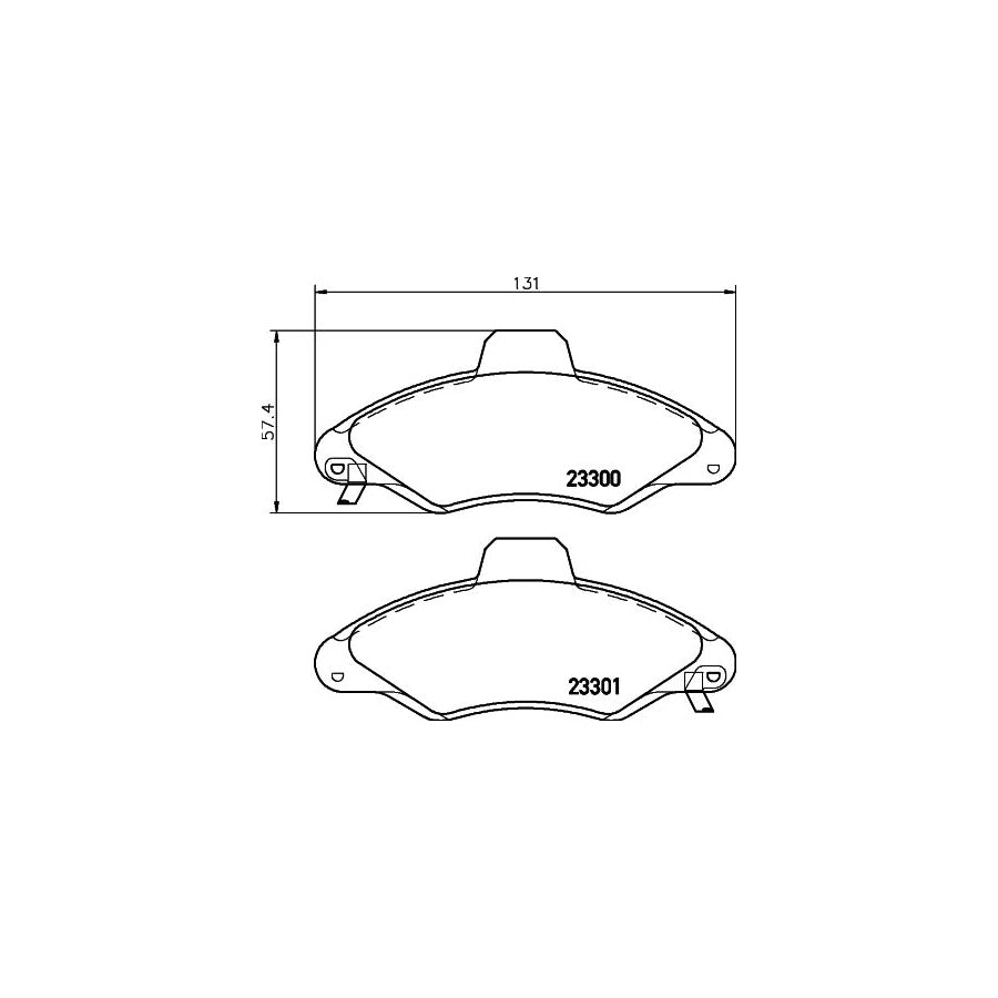 Hella 8DB 355 019 291 Brake Pad Set For Ford Escort Not Prepared For Wear Indicator