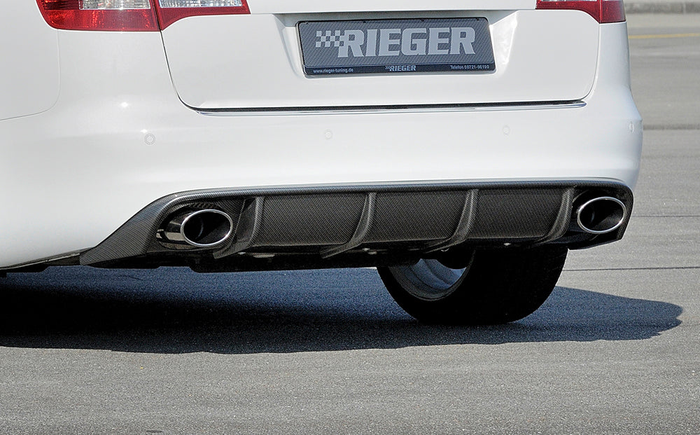 Rieger 00099227 Audi 4F A6 Rear Diffuser for Sport Tailpipe Left & Right - Carbon-Look