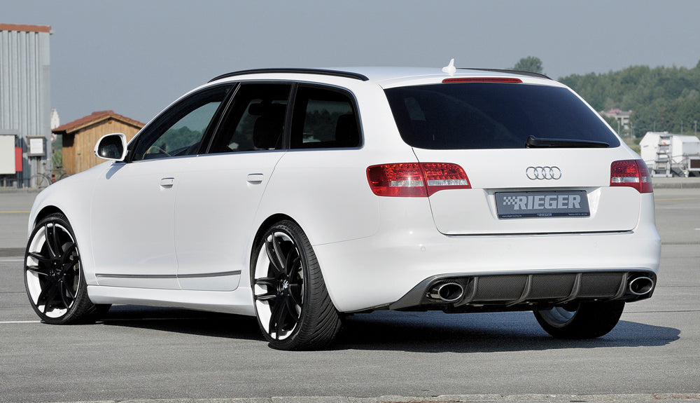 Rieger 00099227 Audi 4F A6 Rear Diffuser for Sport Tailpipe Left & Right - Carbon-Look