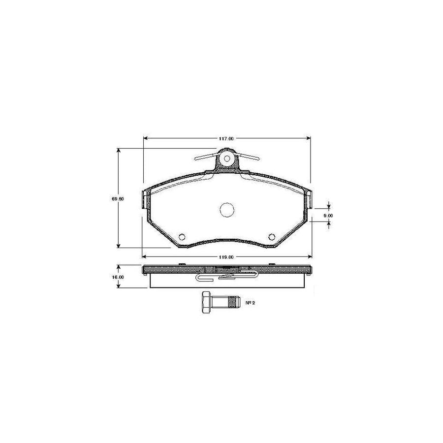 Bosch 0986Tb2039 Brake Pad Set Excl Wear Warning Contact With Bolts With Accessories