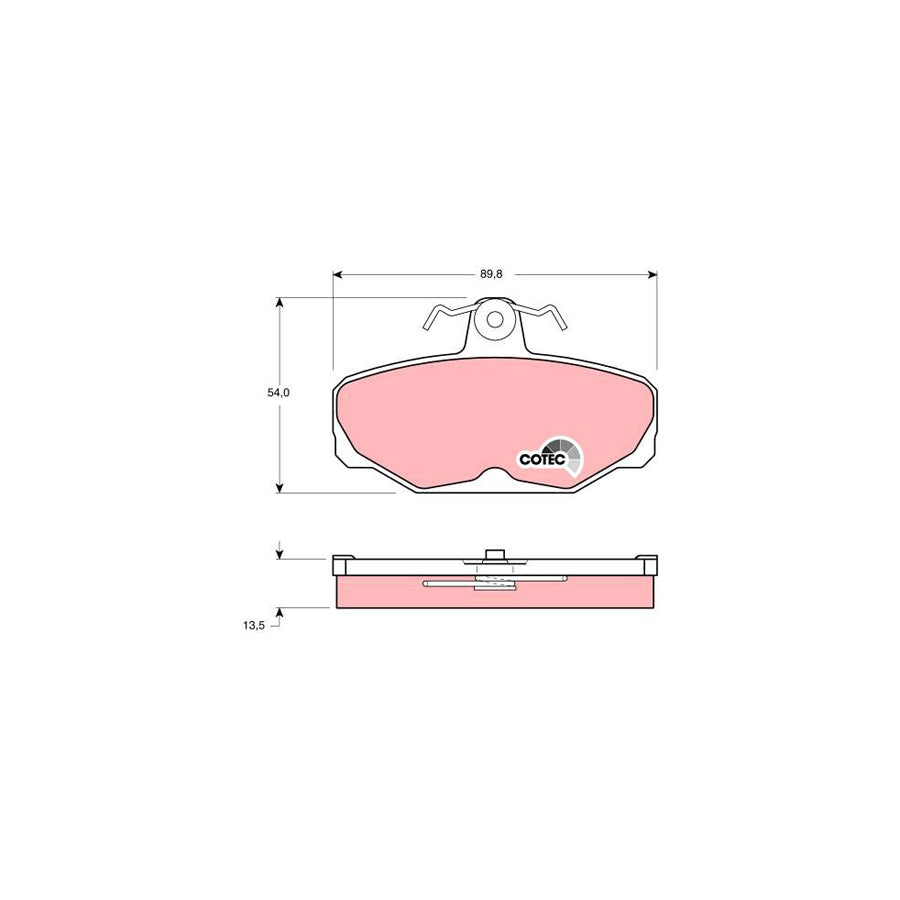 TRW Cotec Gdb472 Brake Pad Set Not Prepared For Wear Indicator With Brake Caliper Screws With Accessories