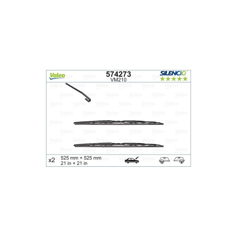 Valeo Silencio, Silencio Conventional Set 574273 Wiper Blade For Land Rover Discovery Ii (L318) | Duco Car Parts UK Car Parts
