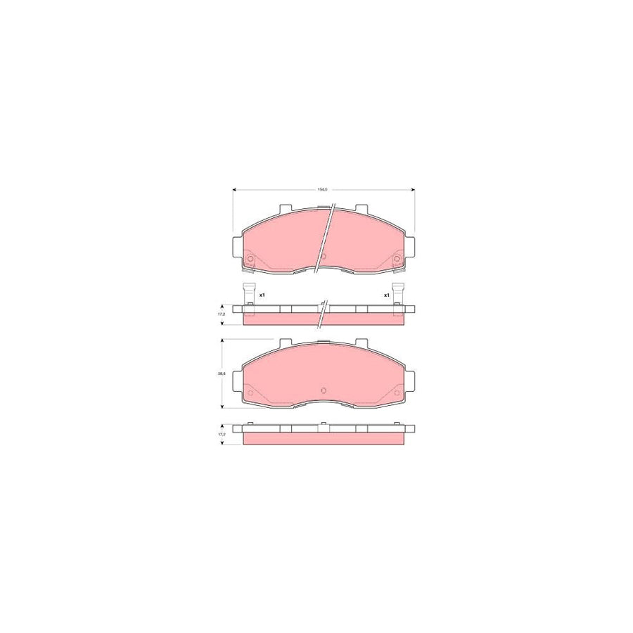 TRW Gdb3263 Brake Pad Set For Kia Pregio With Acoustic Wear Warning