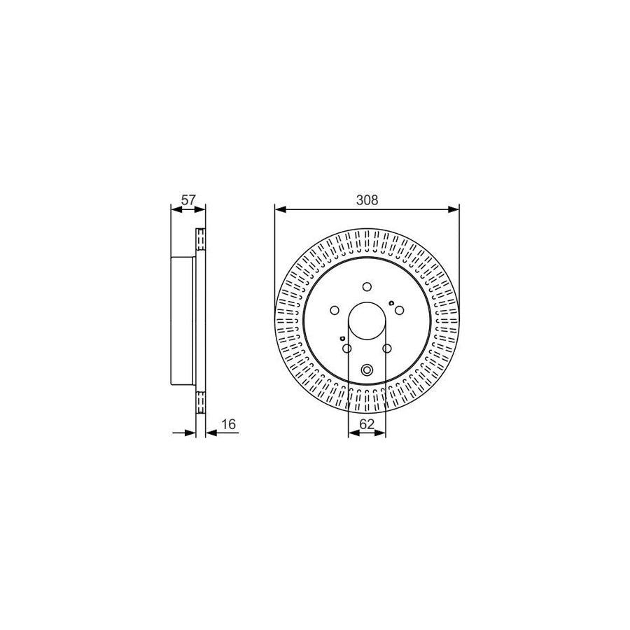 BOSCH 0 986 479 T16 Brake Disc for SUZUKI Grand Vitara II Off Road JT TE TD Vented Oiled