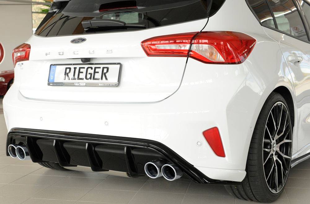 Rieger 00088195 Ford DEH Focus 4 Rear Diffuser for Twin Tailpipe Left & Right (Inc. Focus 4 ST) - Glossy Black