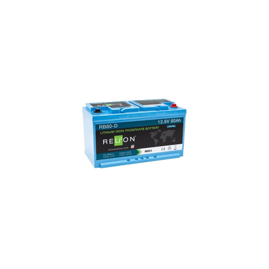 RELiON Lithium 12V 80Ah Leisure Battery LiFePO4 - REL-RB80-D