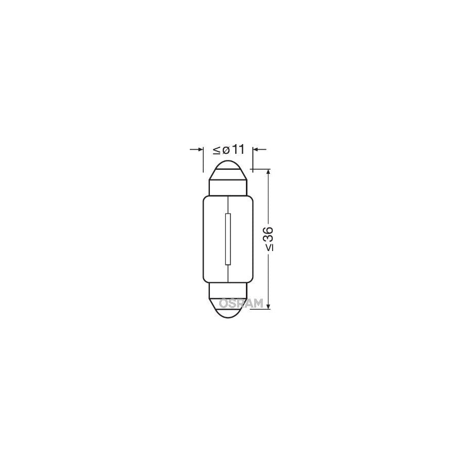 OSRAM ORIGINAL 6461 Bulb 12V 10W, Socket Bulb, SV8,5-8