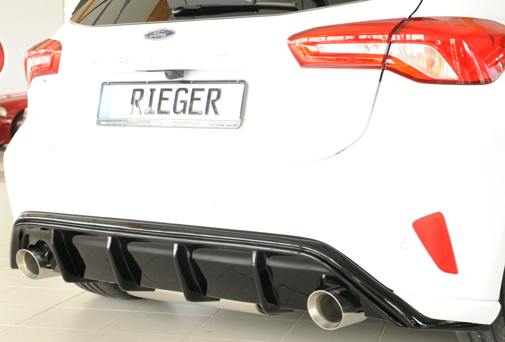 Rieger 00088194 Ford DEH Focus 4 Rear Diffuser for Sport Tailpipe Left & Right (Inc. Focus 4 ST) - Glossy Black