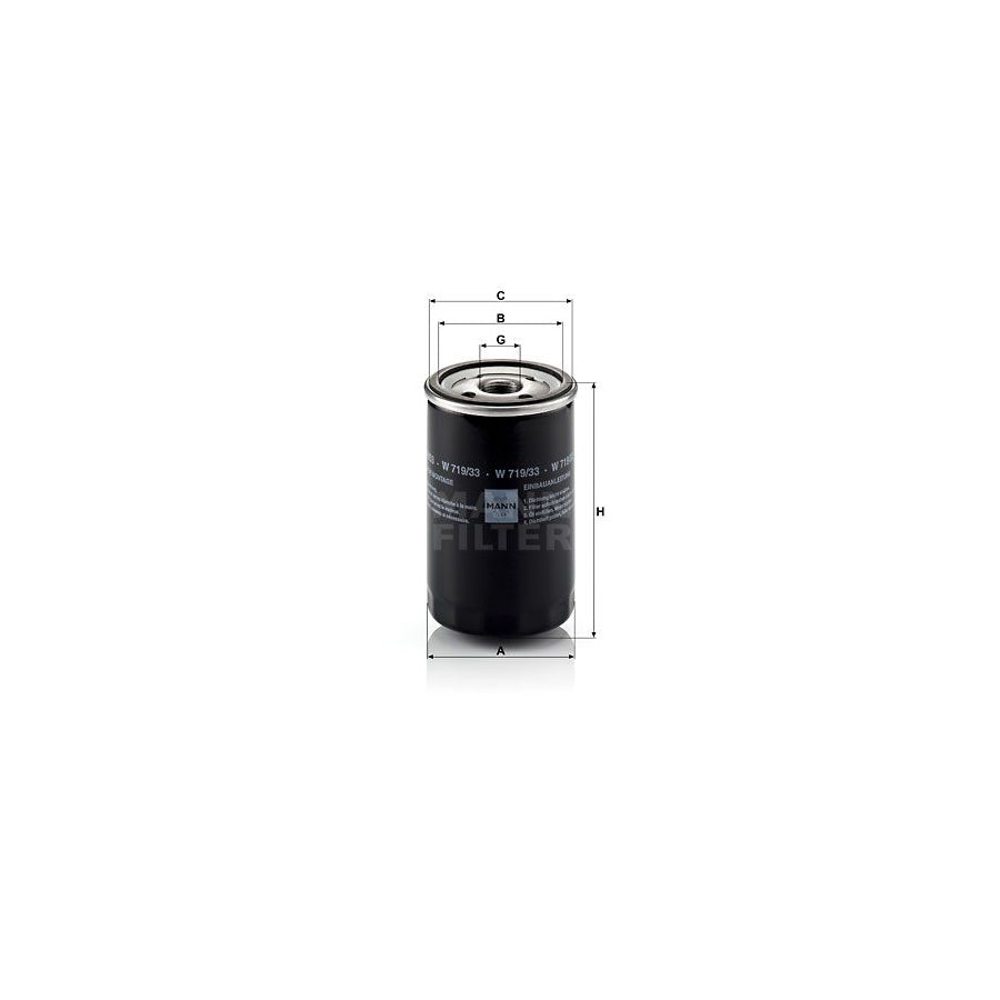 MANN-FILTER W 719/33 Oil Filter Spin-on Filter