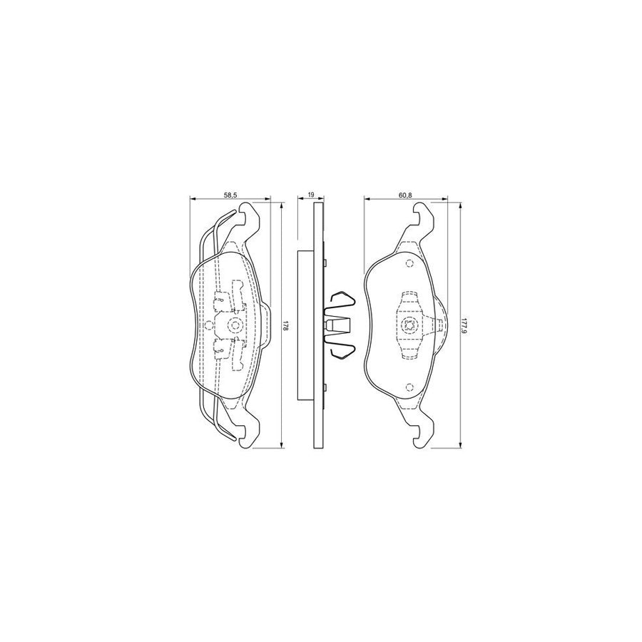 Bosch 0986424450 Brake Pad Set For Ford Focus Front Axle Rear Axle With Mounting Manual BP219