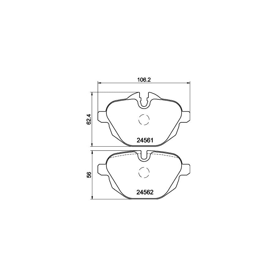 Hella 8DB 355 013 921 Brake Pad Set Prepared For Wear Indicator With Brake Caliper Screws With Accessories