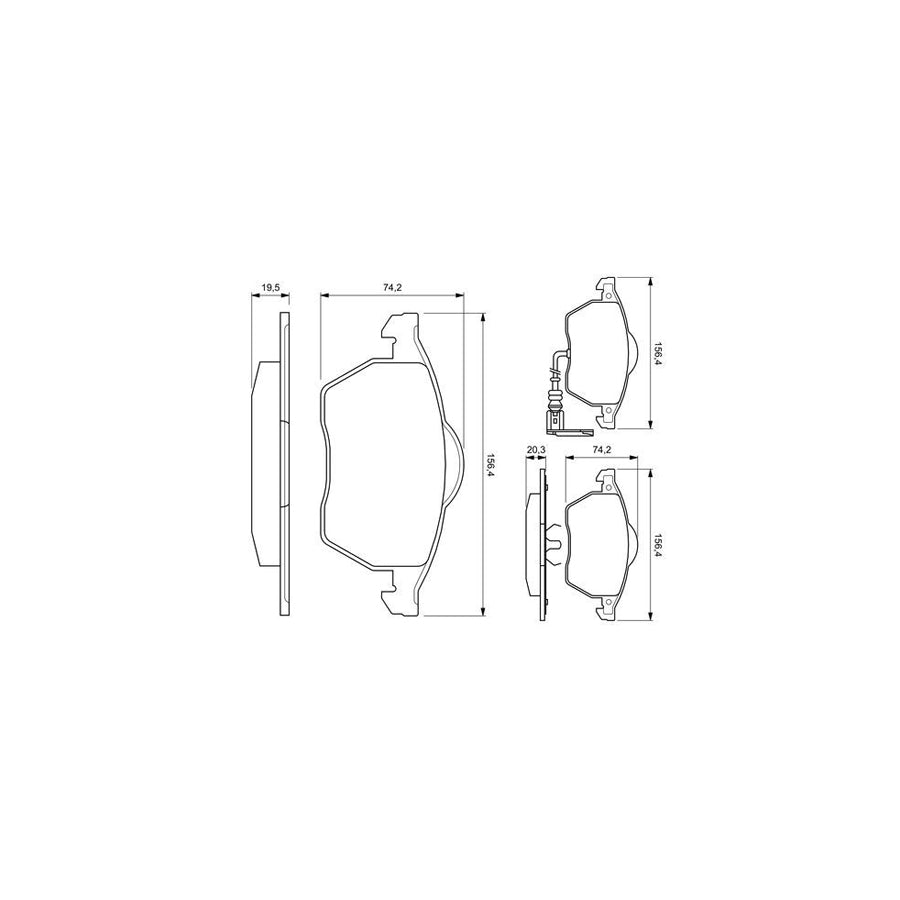 Bosch 0986424501 Brake Pad Set With Integrated Wear Sensor With Mounting Manual BP262