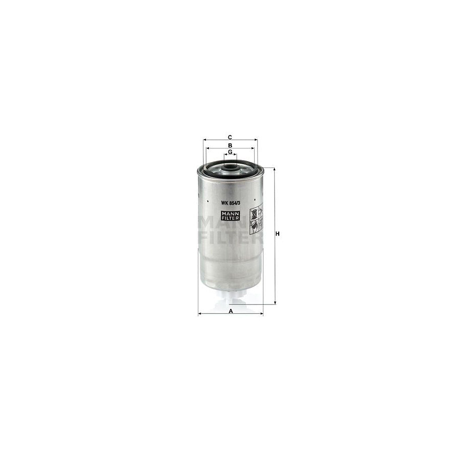 MANN-FILTER WK 854/3 Fuel filter Spin-on Filter