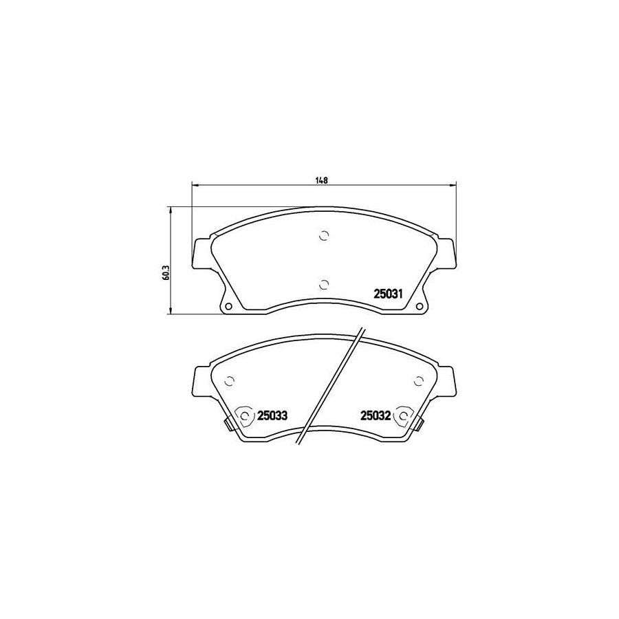 Brembo P 59 076X Brake Pad Set With Acoustic Wear Warning