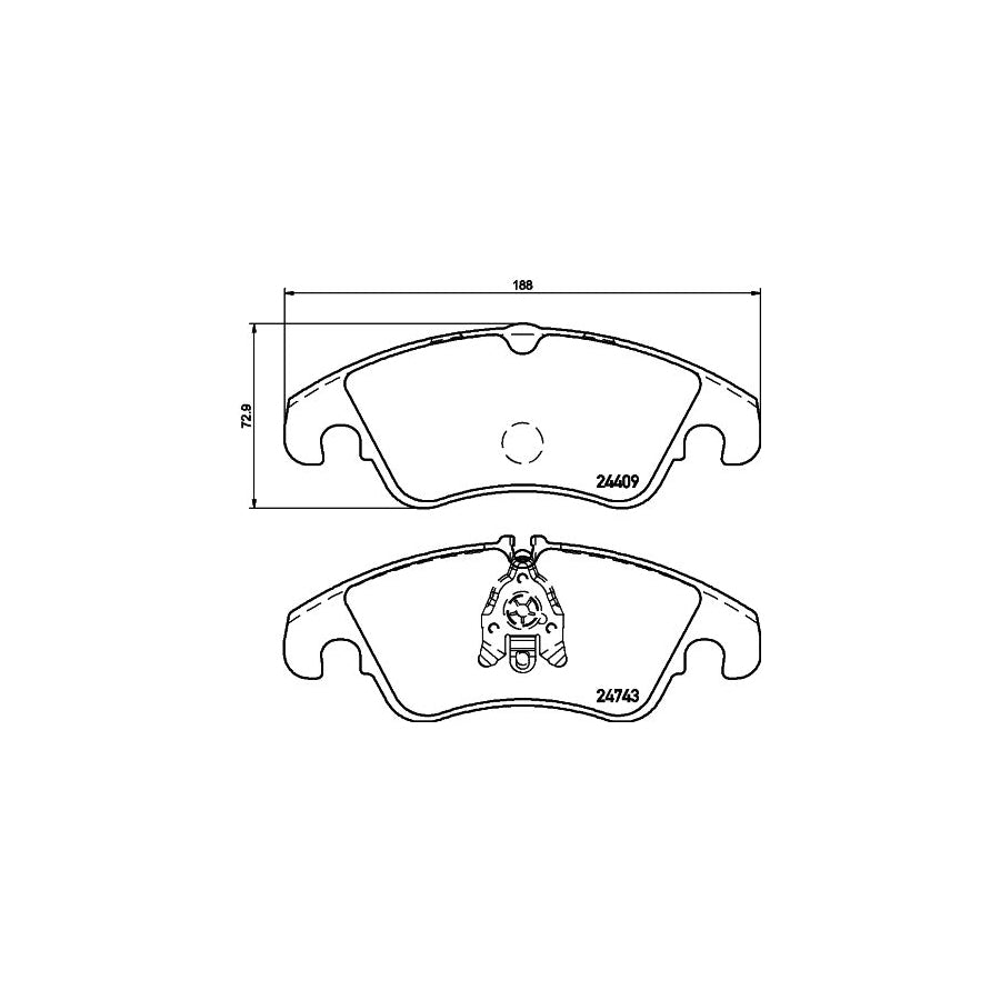 Hella 8DB 355 040 621 Brake Pad Set For Ford Focus Mk2 Hatchback Da_ Hcp Dp Not Prepared For Wear Indicator With Brake Caliper Screws