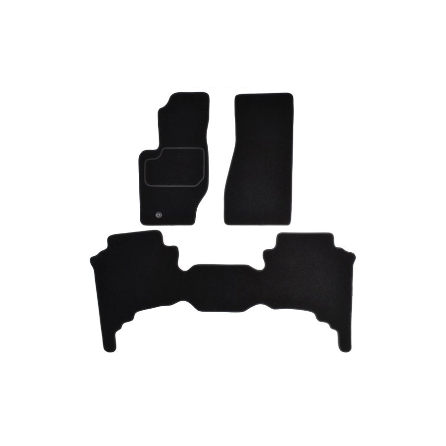 MAMMOOTH A041 JEP20 PRM 01 Floor mat set for JEEP Commander (XK, XH) Textile, Front and Rear, Quantity: 3, Black
