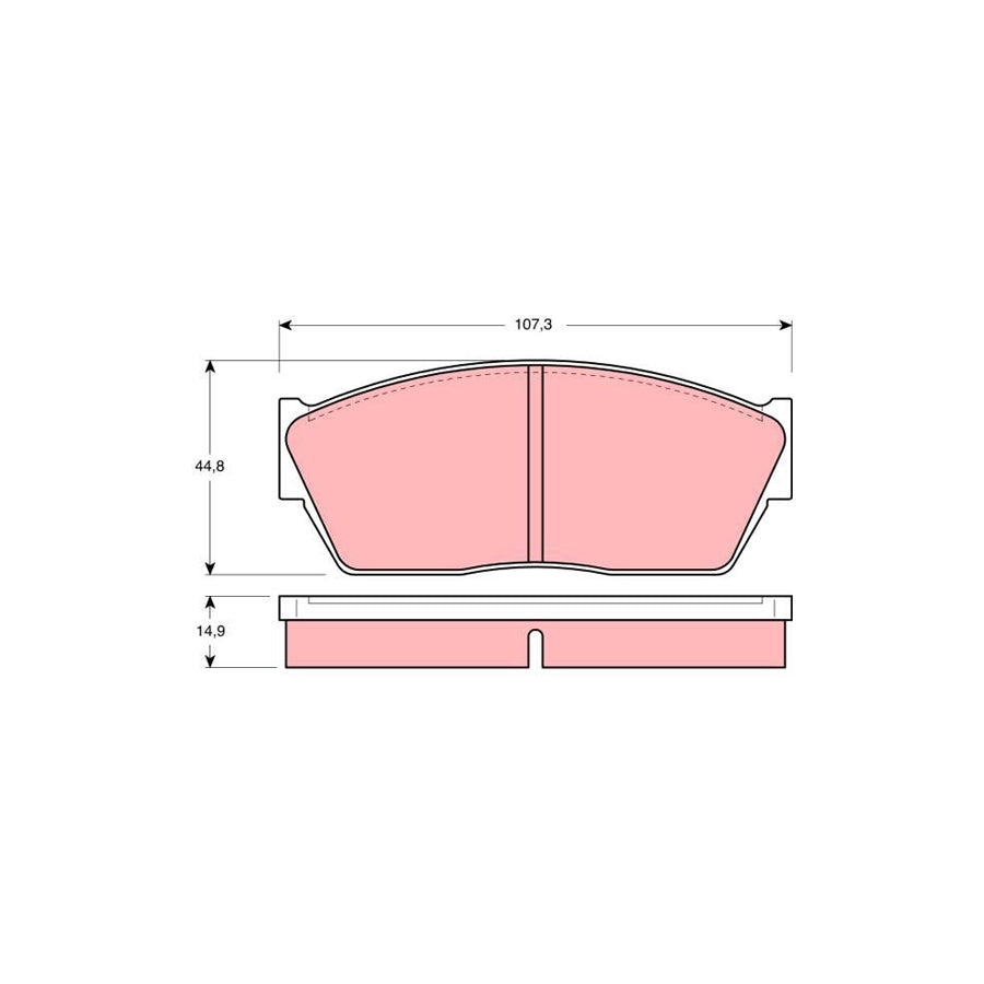 TRW Gdb284 Brake Pad Set Not Prepared For Wear Indicator
