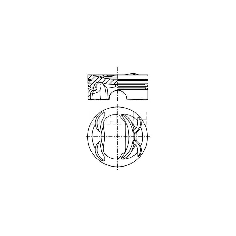 MAHLE ORIGINAL 028 PI 00131 000 Piston 76,51 mm, with piston ring carrier, without cooling duct