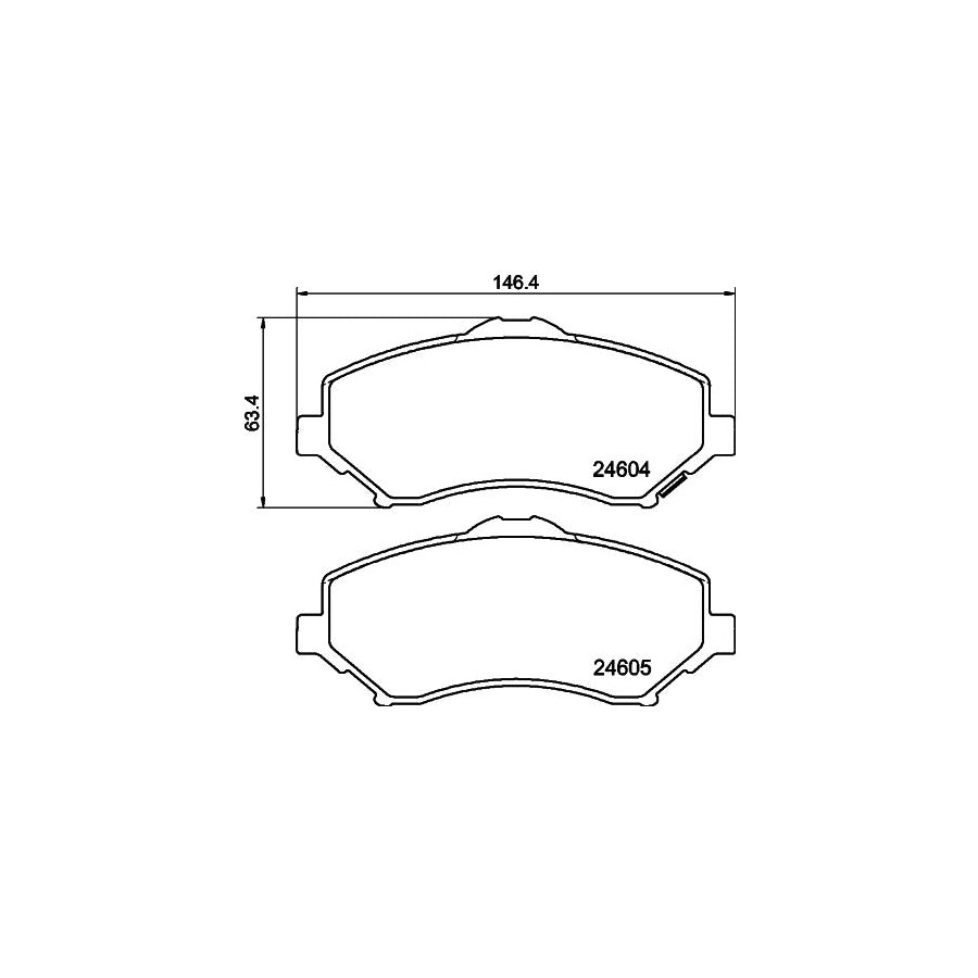 Hella 8DB 355 014 321 Brake Pad Set With Acoustic Wear Warning With Accessories