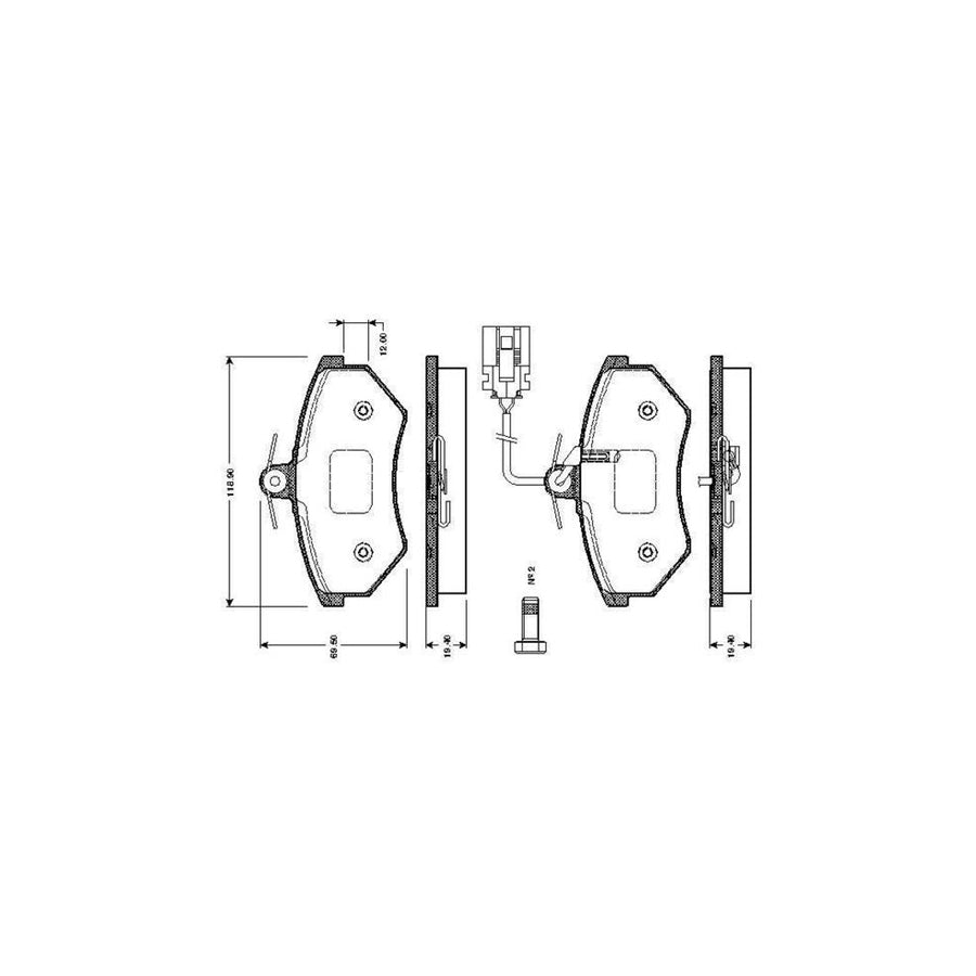 Bosch 0986Tb2072 Brake Pad Set Incl Wear Warning Contact With Bolts With Accessories