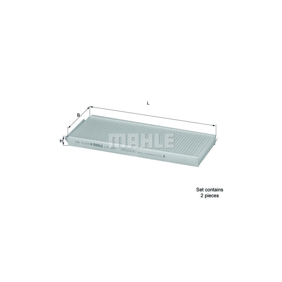 MAHLE ORIGINAL LA 391/S Pollen filter Particulate Filter