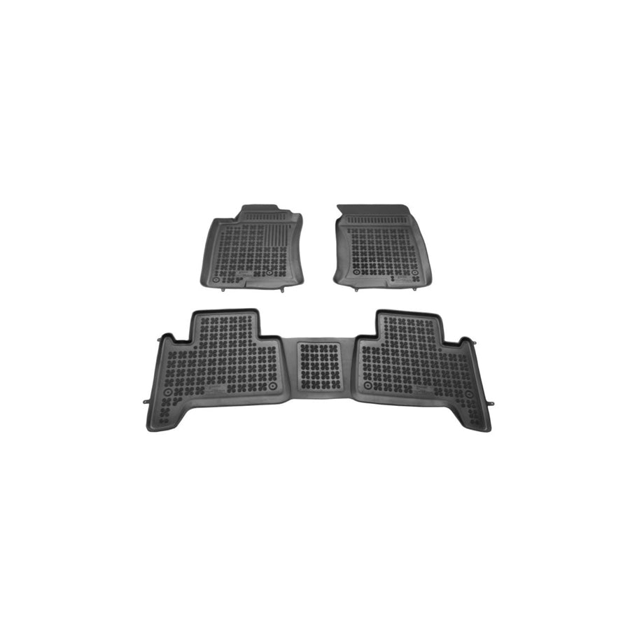 REZAW PLAST Tailored 201410 Floor mat set for TOYOTA Land Cruiser Prado 120 (J120) Elastomer, Front and Rear, Quantity: 3, Black