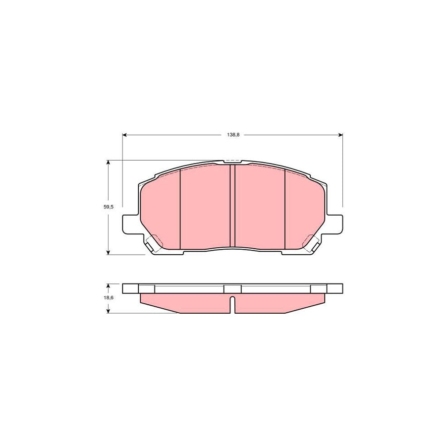 TRW Gdb3286 Brake Pad Set Not Prepared For Wear Indicator