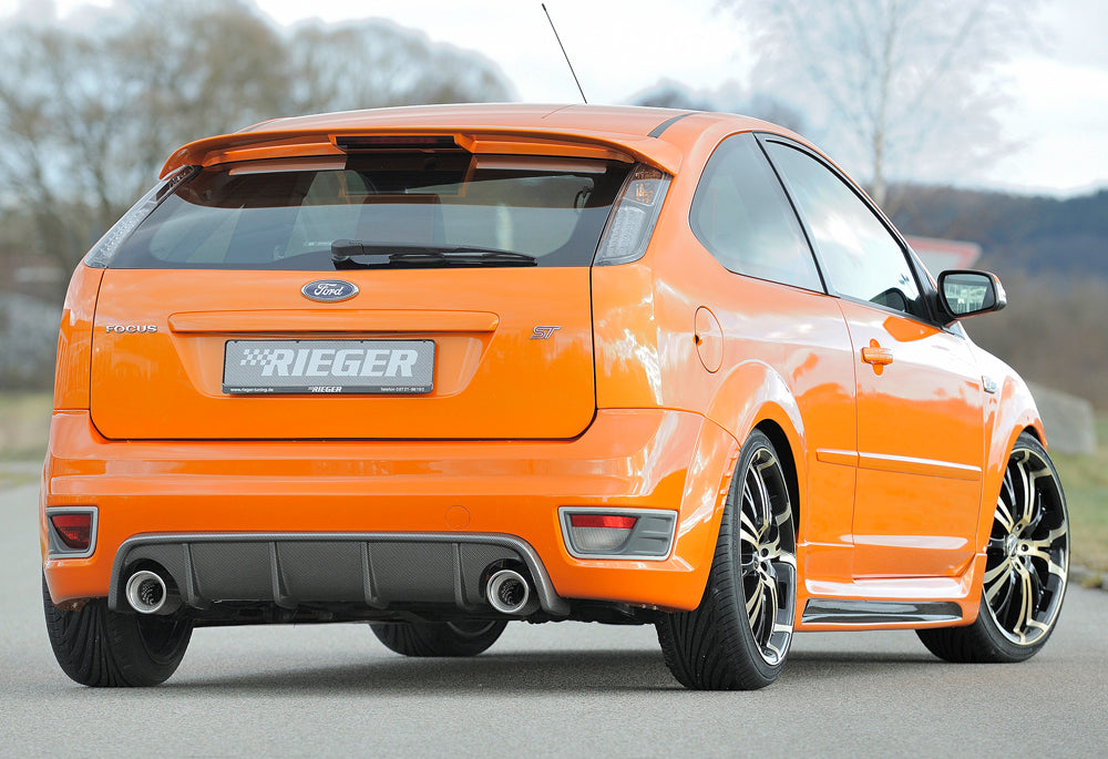 Rieger 00099252 Ford Focus 2 ST Rear Diffuser for Original Tailpipe Left & RIght - Carbon-Look