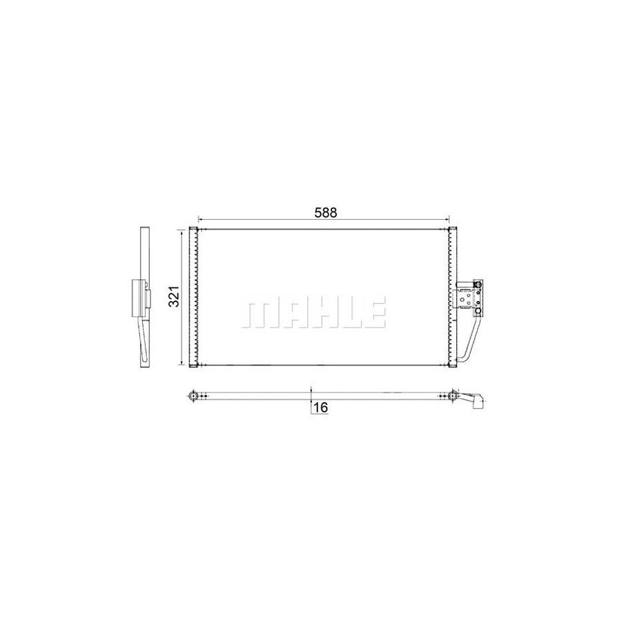 MAHLE ORIGINAL AC 266 000S Air conditioning condenser without dryer