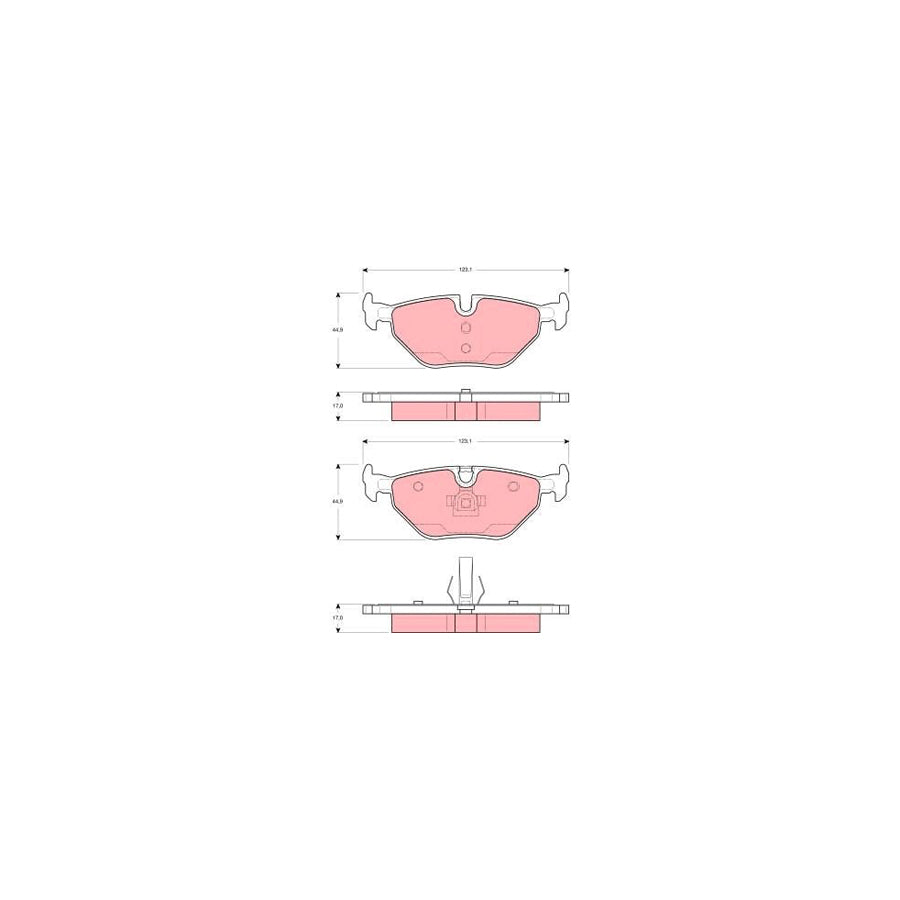 TRW Gdb1430 Brake Pad Set Prepared For Wear Indicator