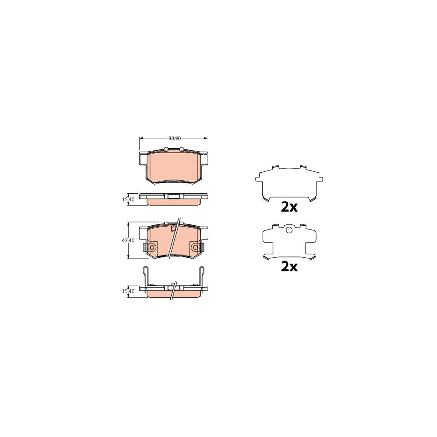 TRW Gdb3516 Brake Pad Set With Acoustic Wear Warning