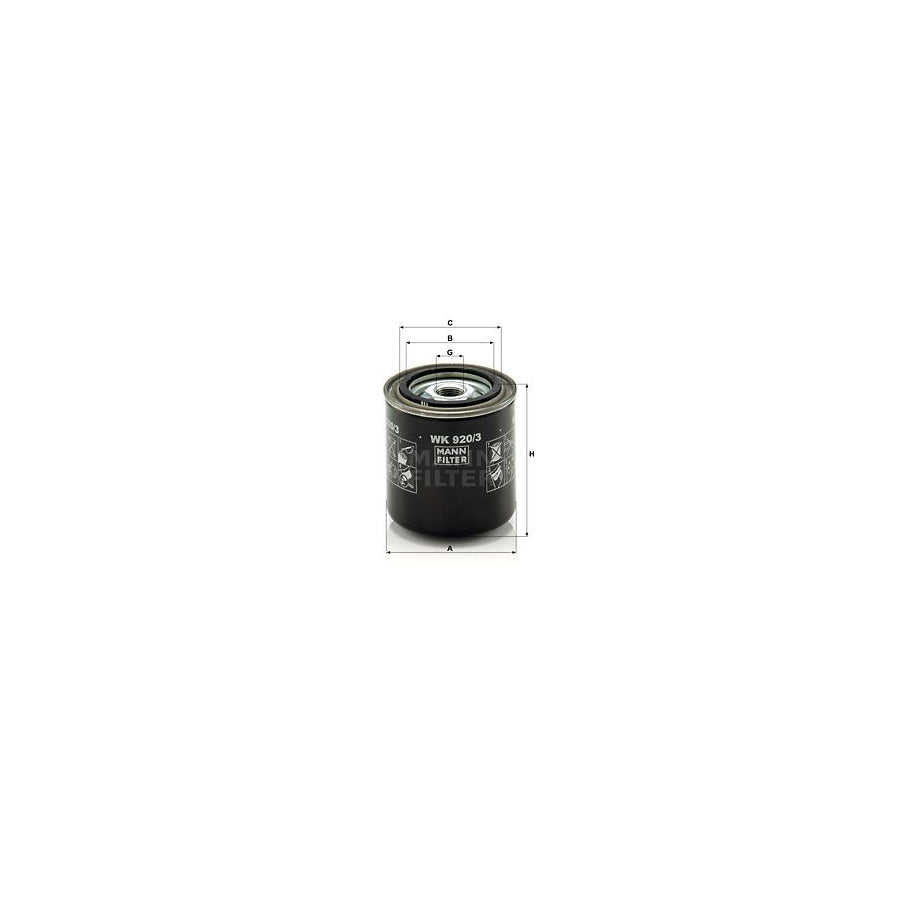 MANN-FILTER WK 920/3 Fuel filter Spin-on Filter