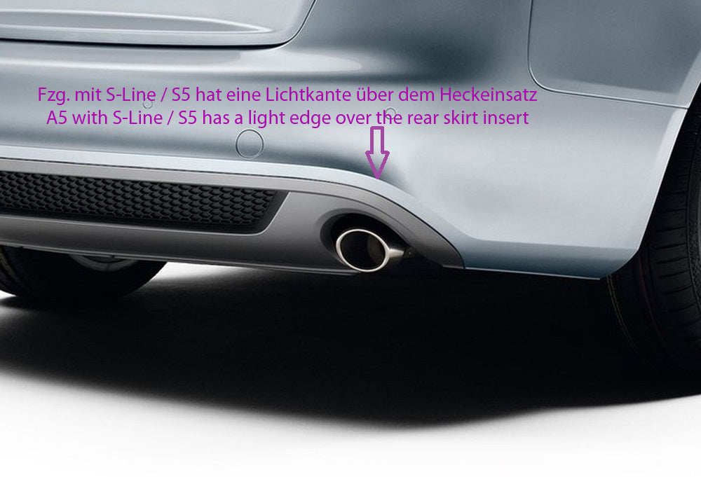Rieger 00088200 Audi B8 B81 A5 Rear Diffuser for Twin Tailpipe Left & Right - Glossy Black