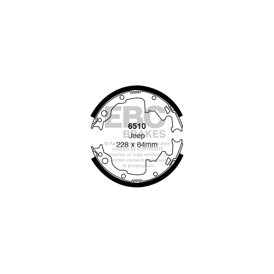 EBC 6510 Chrysler Jeep Rear Brake Shoes (Inc. Voyager, Cherokee, Wrangler) 1 | Duco Car Parts UK Car Parts