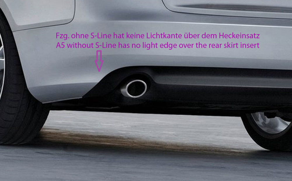 Rieger 00088200 Audi B8 B81 A5 Rear Diffuser for Twin Tailpipe Left & Right - Glossy Black