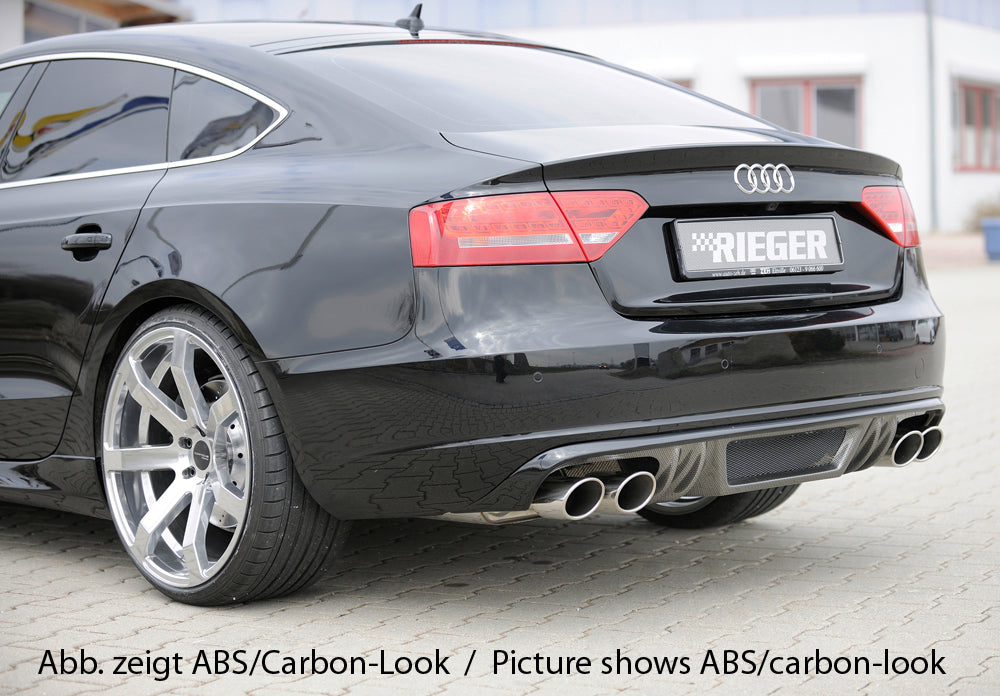 Rieger 00088200 Audi B8 B81 A5 Rear Diffuser for Twin Tailpipe Left & Right - Glossy Black