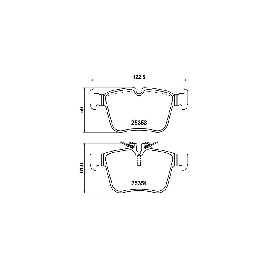Hella 8DB 355 021 831 Brake Pad Set Prepared For Wear Indicator