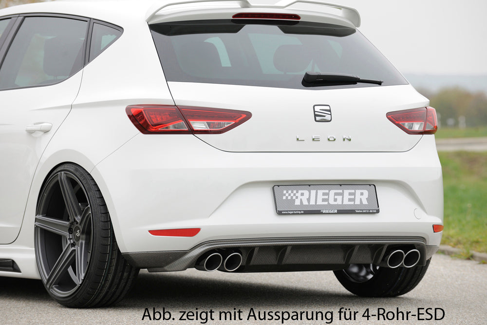 Rieger 00099247 SEAT 5F Leon Rear Diffuser for Twin Tailpipe Left - Carbon-Look