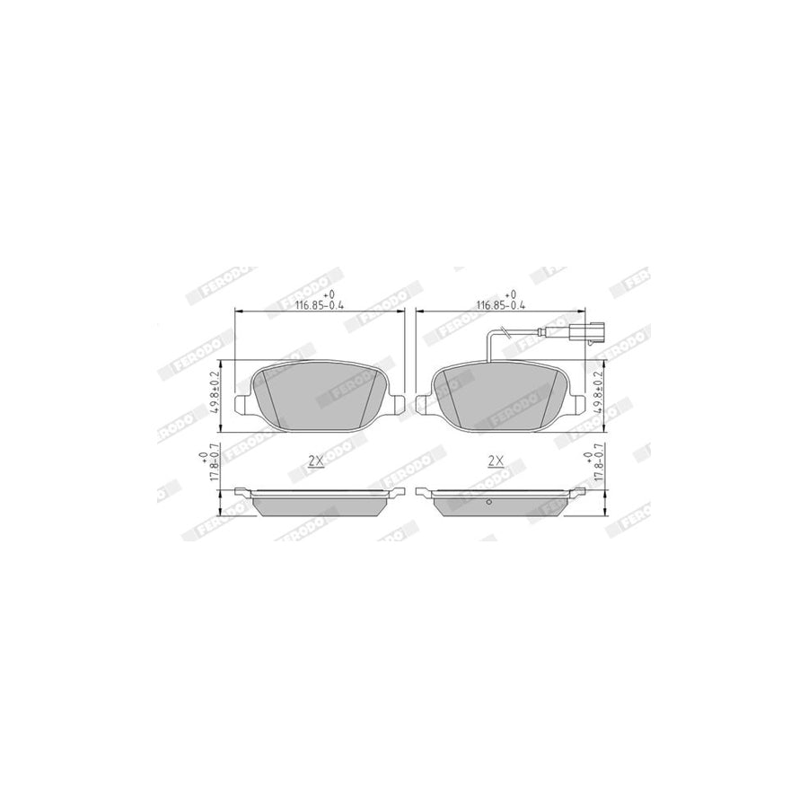 Ferodo Premier Fdb4337 Brake Pad Set For Alfa Romeo Giulietta Incl Wear Warning Contact Without Accessories