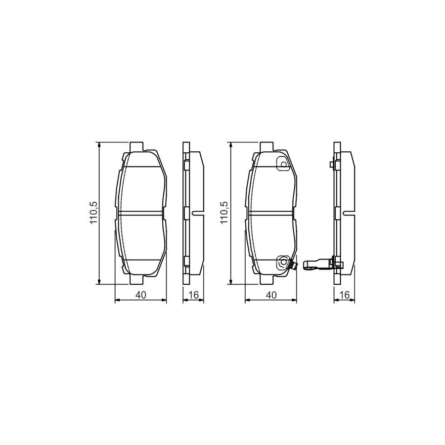 Bosch 0986495135 Brake Pad Set With Acoustic Wear Warning With Mounting Manual BP1549