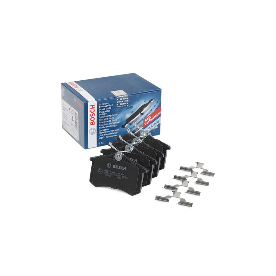 Bosch 0986494597 Brake Pad Set With Anti Squeak Plate With Bolts Screws With Mounting Manual BP2695