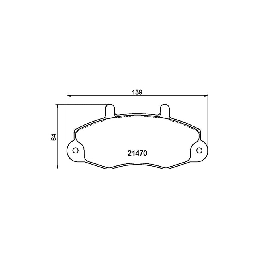 Hella 8DB 355 006 391 Brake Pad Set For Ford Transit Not Prepared For Wear Indicator
