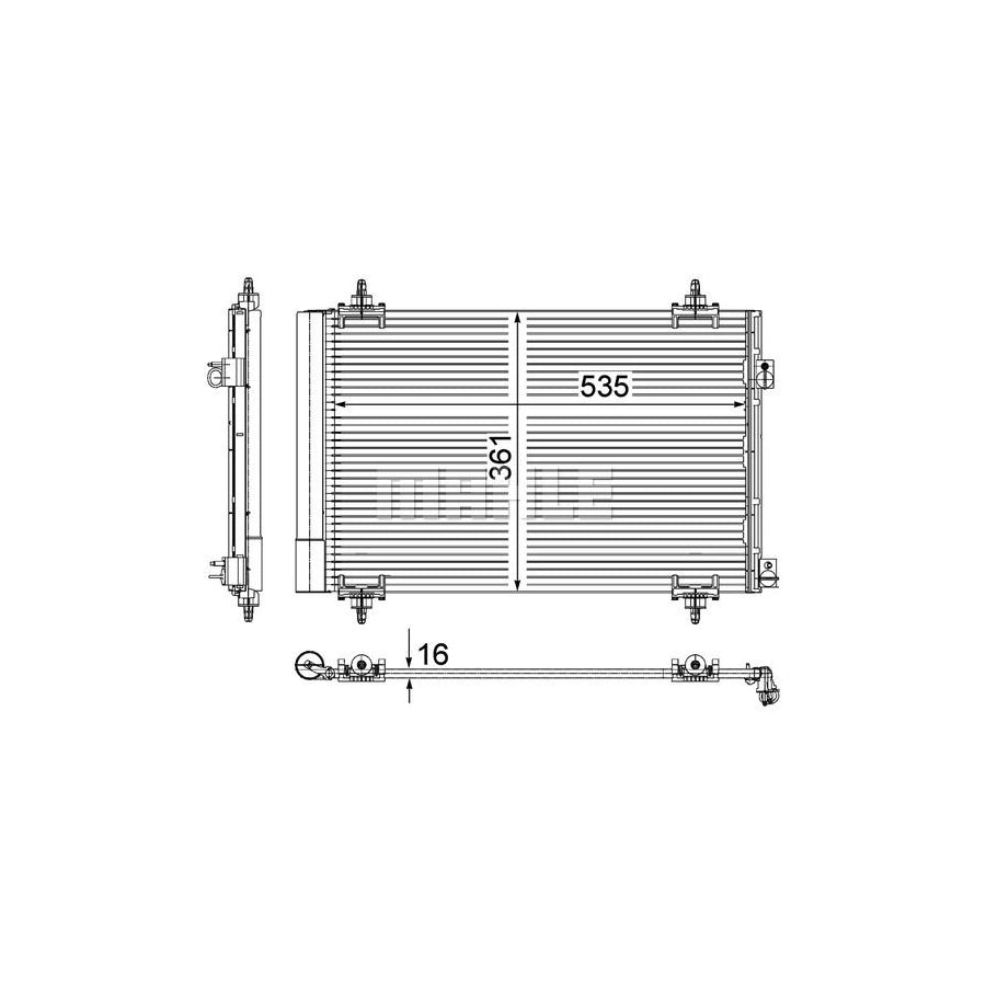 MAHLE ORIGINAL AC 587 000P Air conditioning condenser with dryer