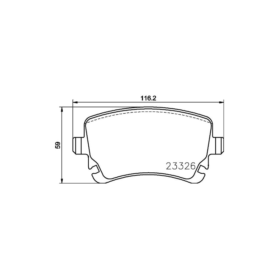 Hella 8DB 355 024 961 Brake Pad Set Incl Wear Warning Contact With Brake Caliper Screws With Accessories