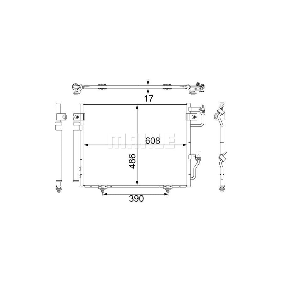 MAHLE ORIGINAL AC 475 001S Air conditioning condenser with dryer