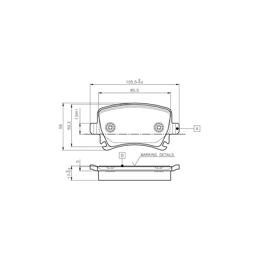 Bosch 0986Tb2458 Brake Pad Set Excl Wear Warning Contact