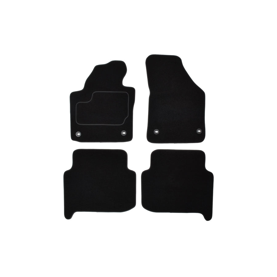 CUSTOPOL Tailored VW385C Floor mat set for VW Touareg I (7LA, 7L6, 7L7) Textile, Front and Rear, Quantity: 4, Black