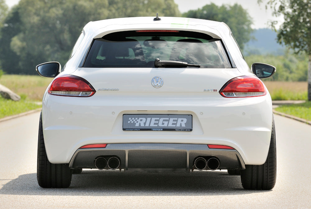 Rieger 00099256 VW 13 Mk3 Scirocco Rear Diffuser for Twin Tailpipe Left & Right - Carbon-Look