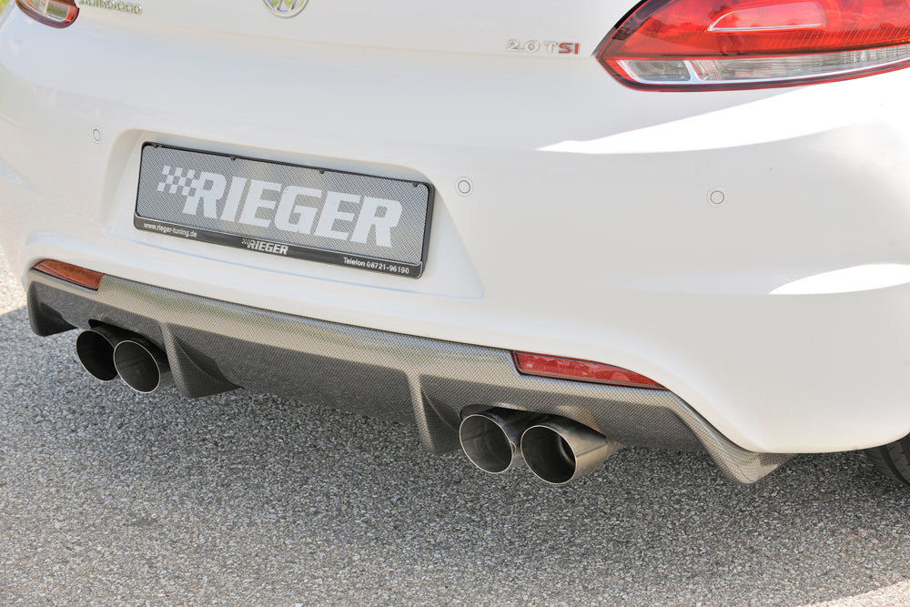 Rieger 00099256 VW 13 Mk3 Scirocco Rear Diffuser for Twin Tailpipe Left & Right - Carbon-Look